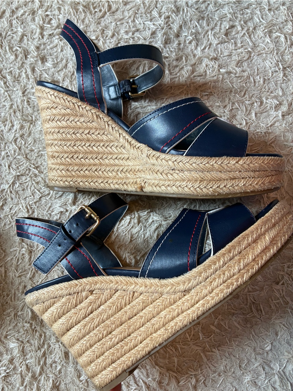 Tommy Hilfiger Navy Kinsey Sandal Wedge - Picture 9 of 11